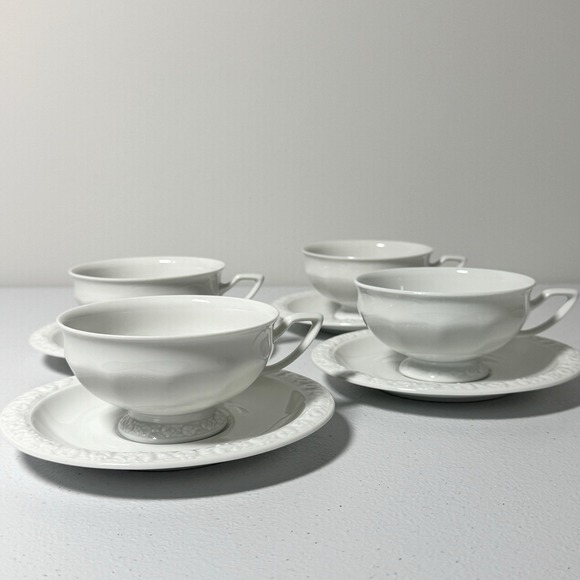 Rosenthal Other - Vintage Rosenthal Maria White Large Cup and Saucer Set of 4 Germany